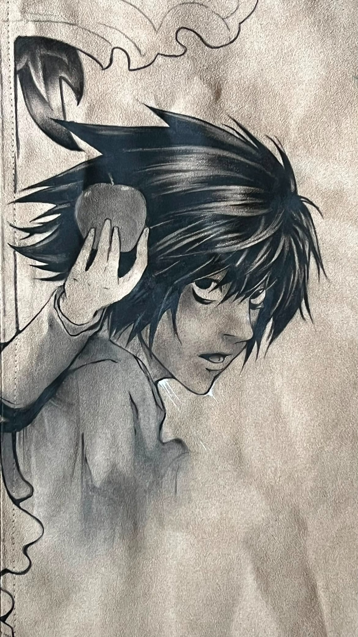 Graphite character illustration wearing headphones